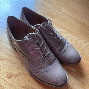 Tan patent oxfords
